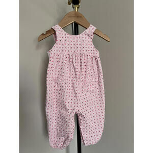 Y2K Carters Pink Floral Bow Bubble Overalls, 6 Months